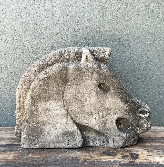Vintage Cast Concrete Horse Head — additional photo 6
