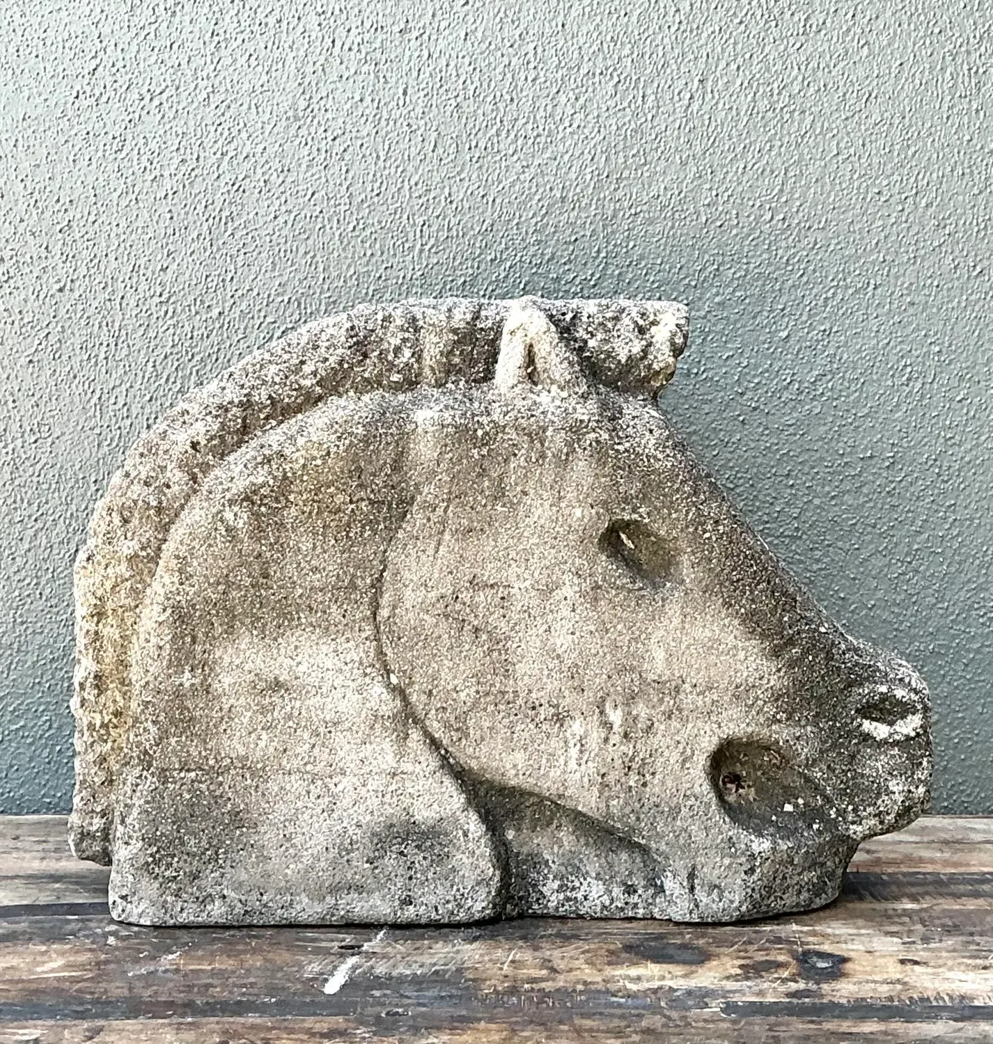 Vintage Cast Concrete Horse Head — additional photo 7