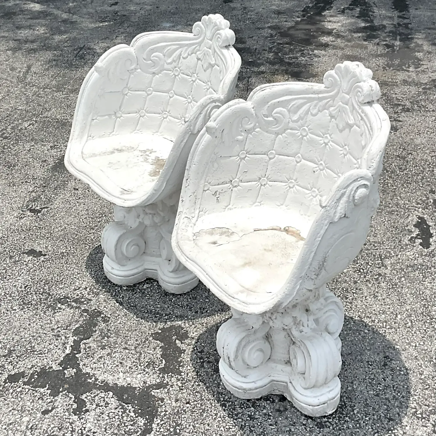 Vintage Cast Concrete Outdoor Lounge Chairs - a Pair — additional photo 2