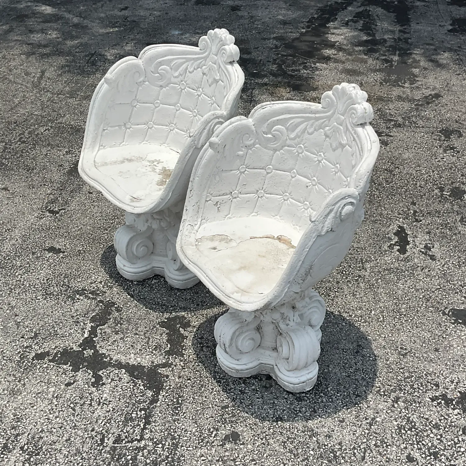 Vintage Cast Concrete Outdoor Lounge Chairs - a Pair — additional photo 3