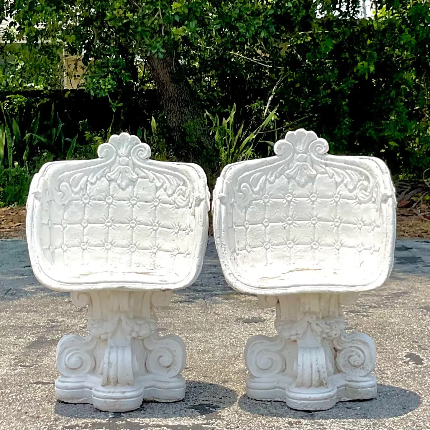 Vintage Cast Concrete Outdoor Lounge Chairs - a Pair — additional photo 5