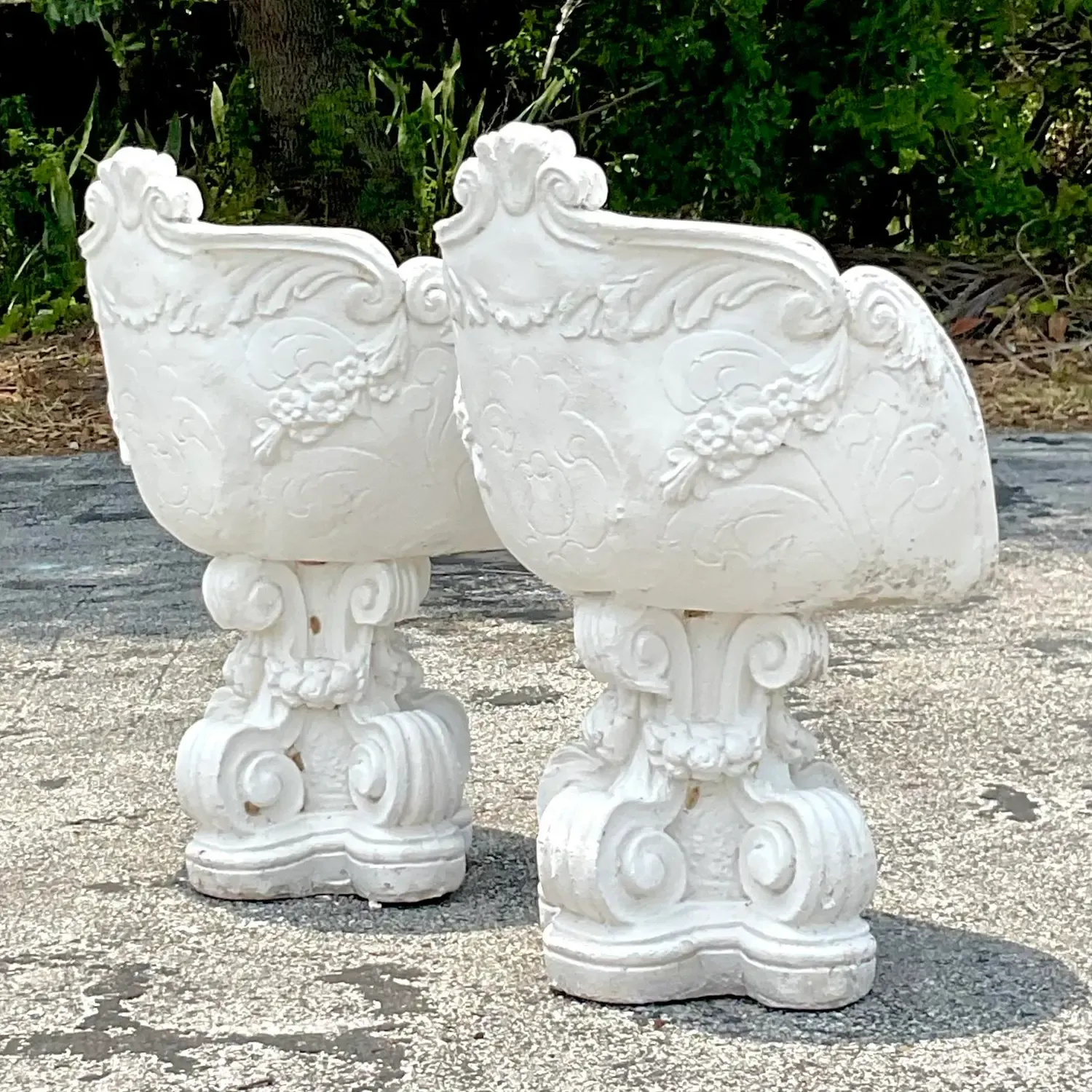 Vintage Cast Concrete Outdoor Lounge Chairs - a Pair — additional photo 6