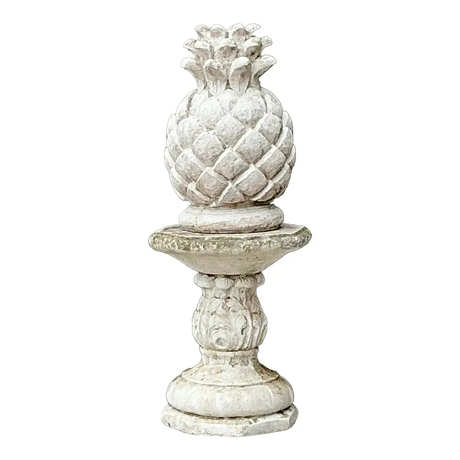 Vintage Cast Concrete Pineapple on Pedestal — additional photo 1