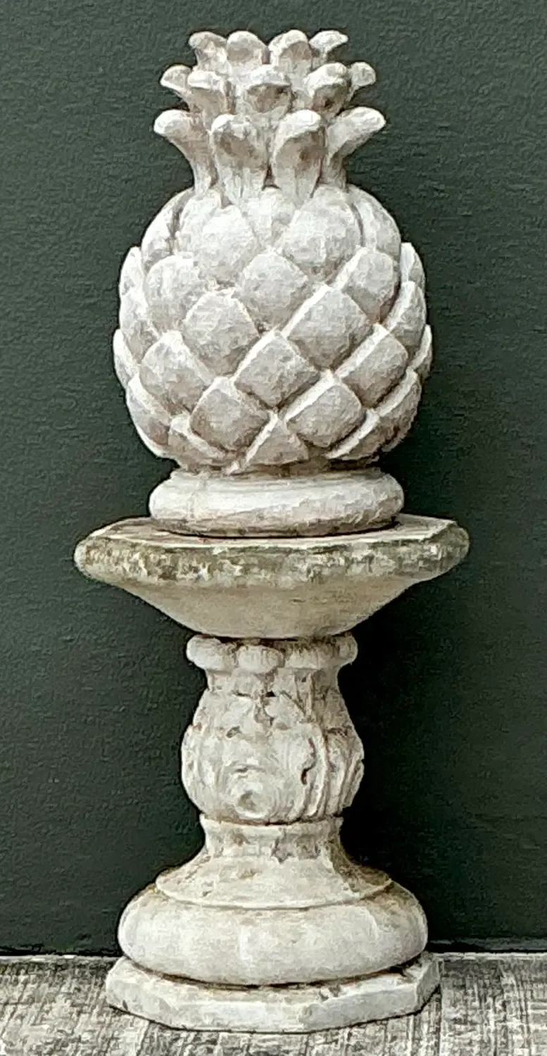 Vintage Cast Concrete Pineapple on Pedestal — additional photo 3