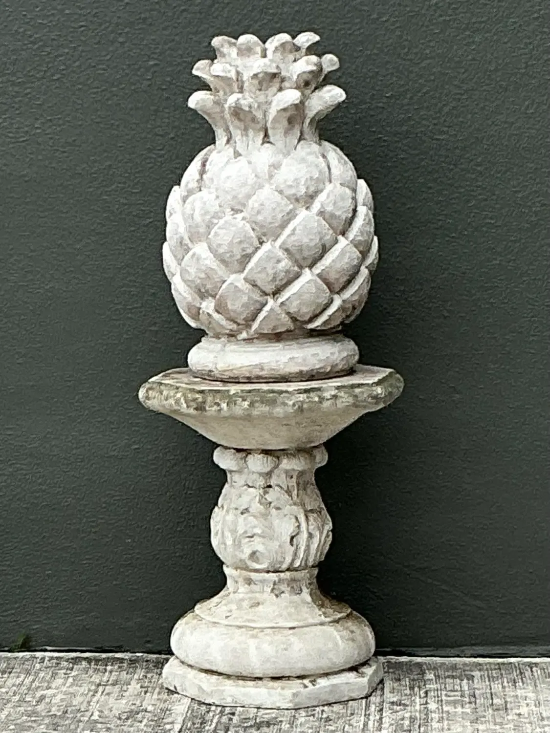 Vintage Cast Concrete Pineapple on Pedestal — additional photo 4