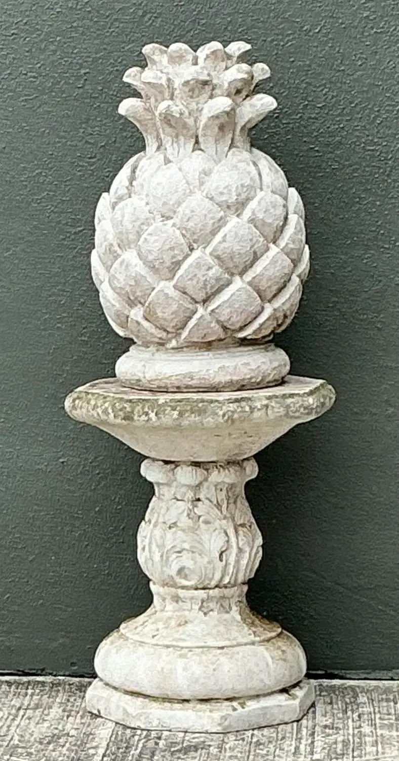 Vintage Cast Concrete Pineapple on Pedestal — additional photo 6