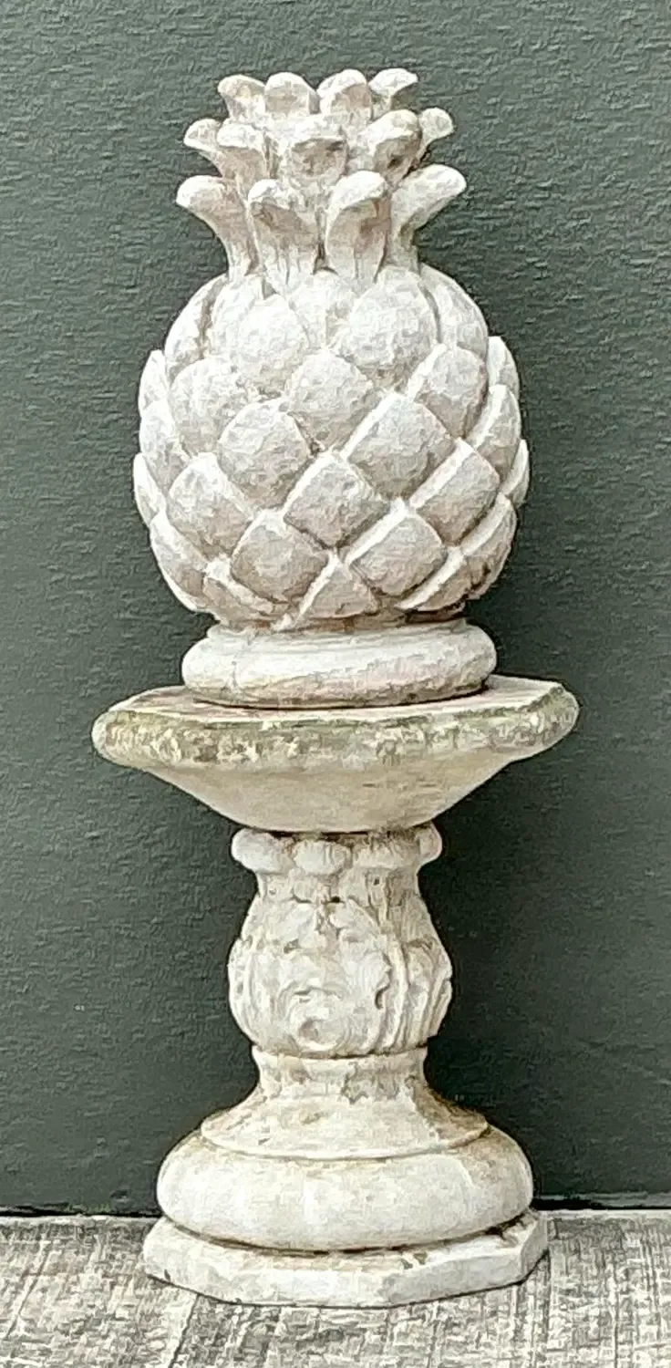 Vintage Cast Concrete Pineapple on Pedestal — additional photo 7
