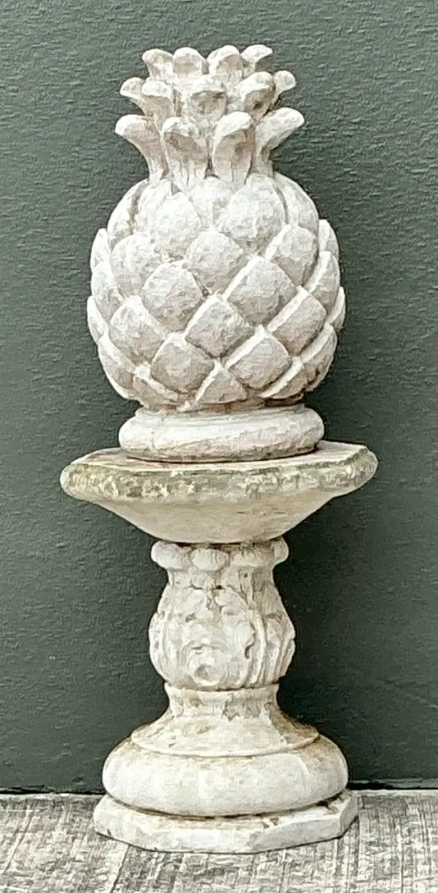 Vintage Cast Concrete Pineapple on Pedestal — additional photo 7