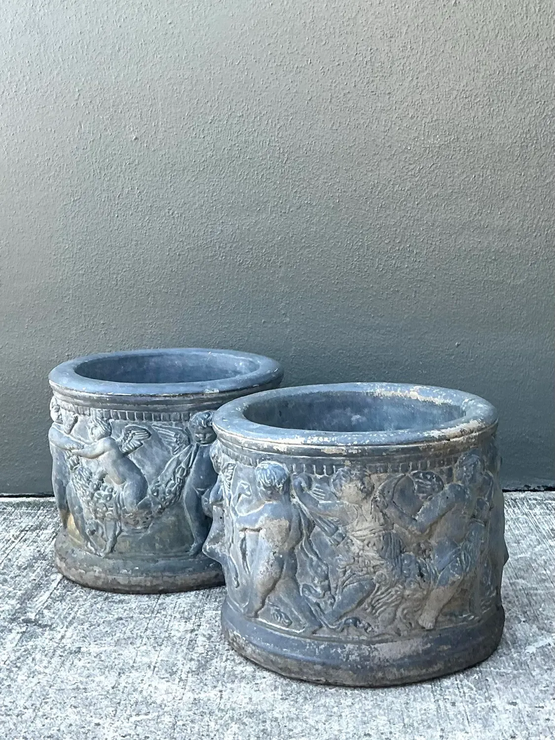 Vintage Cast Concrete Putti Cherub Planters — additional photo 5