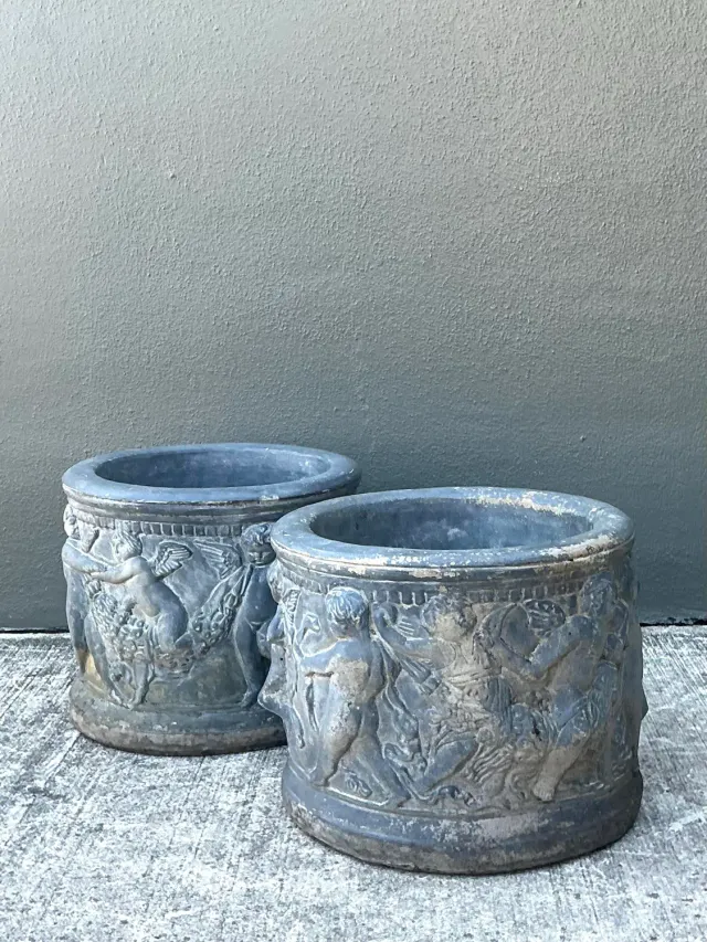 Vintage Cast Concrete Putti Cherub Planters — additional photo 5
