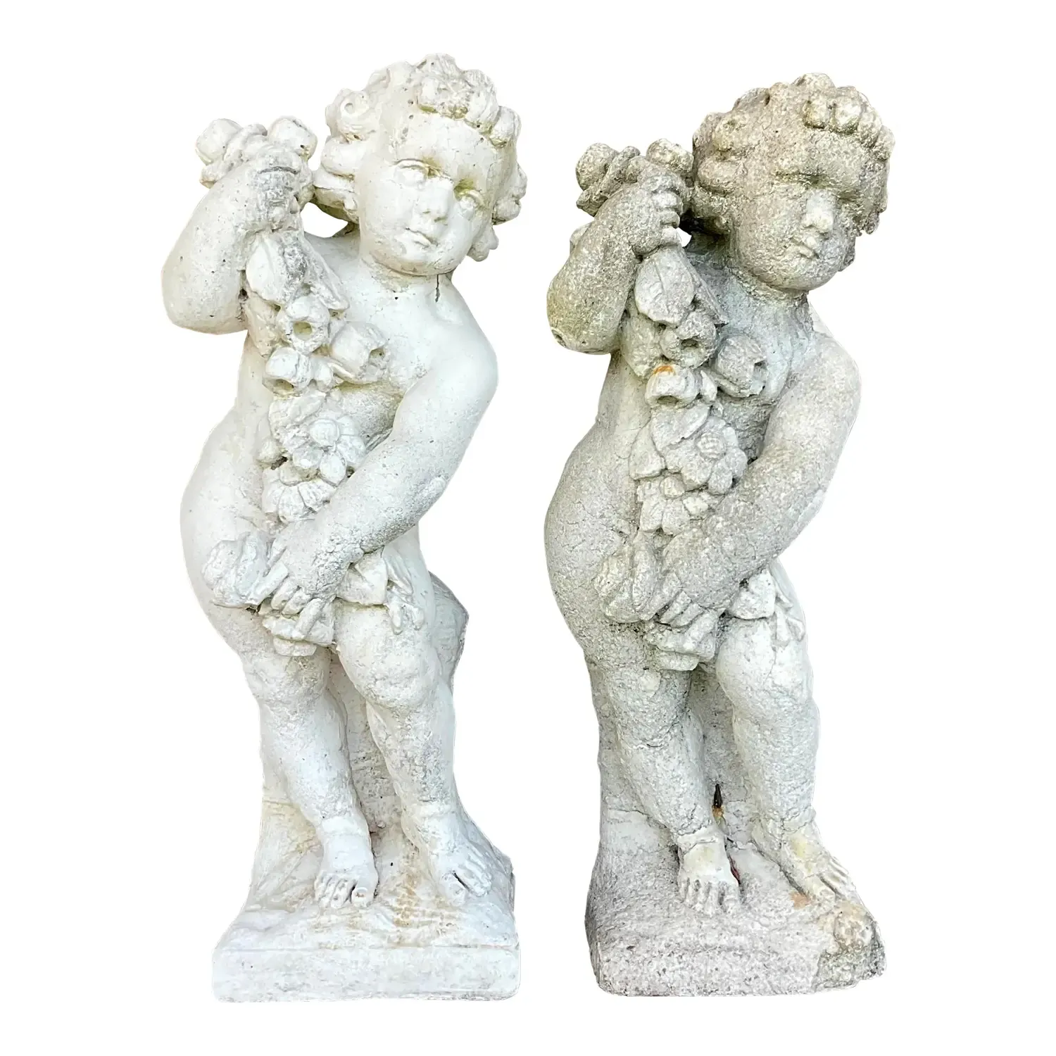 Vintage Cast Concrete Season Statues - a Pair — additional photo 1
