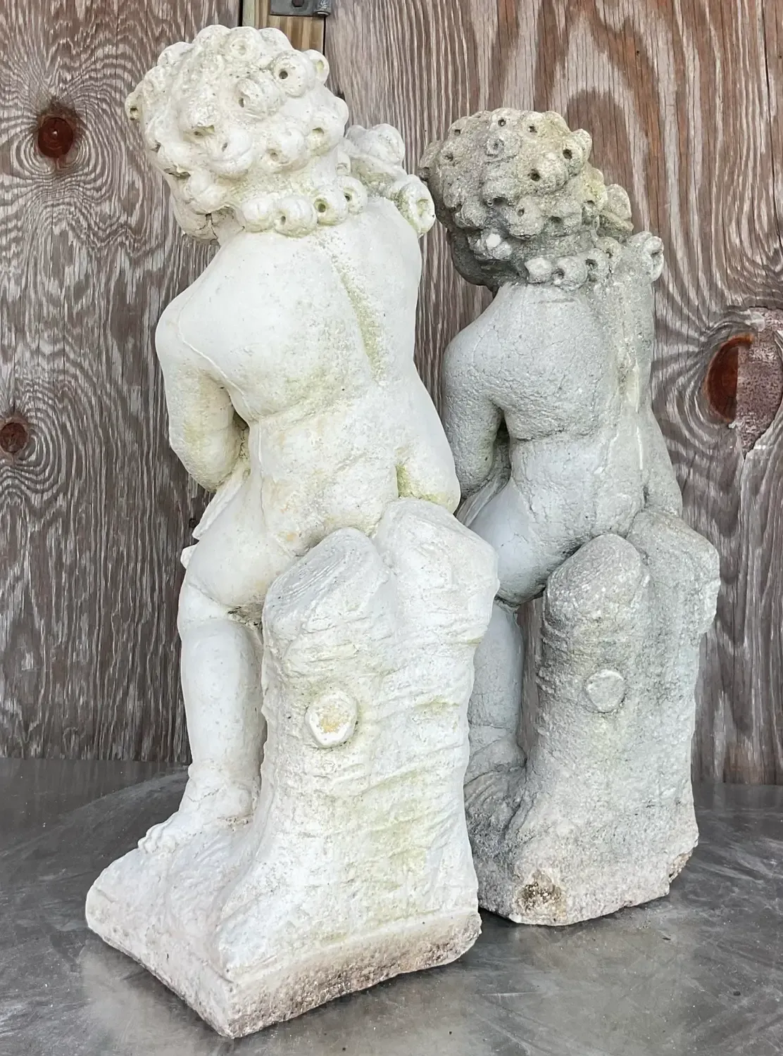 Vintage Cast Concrete Season Statues - a Pair — additional photo 2
