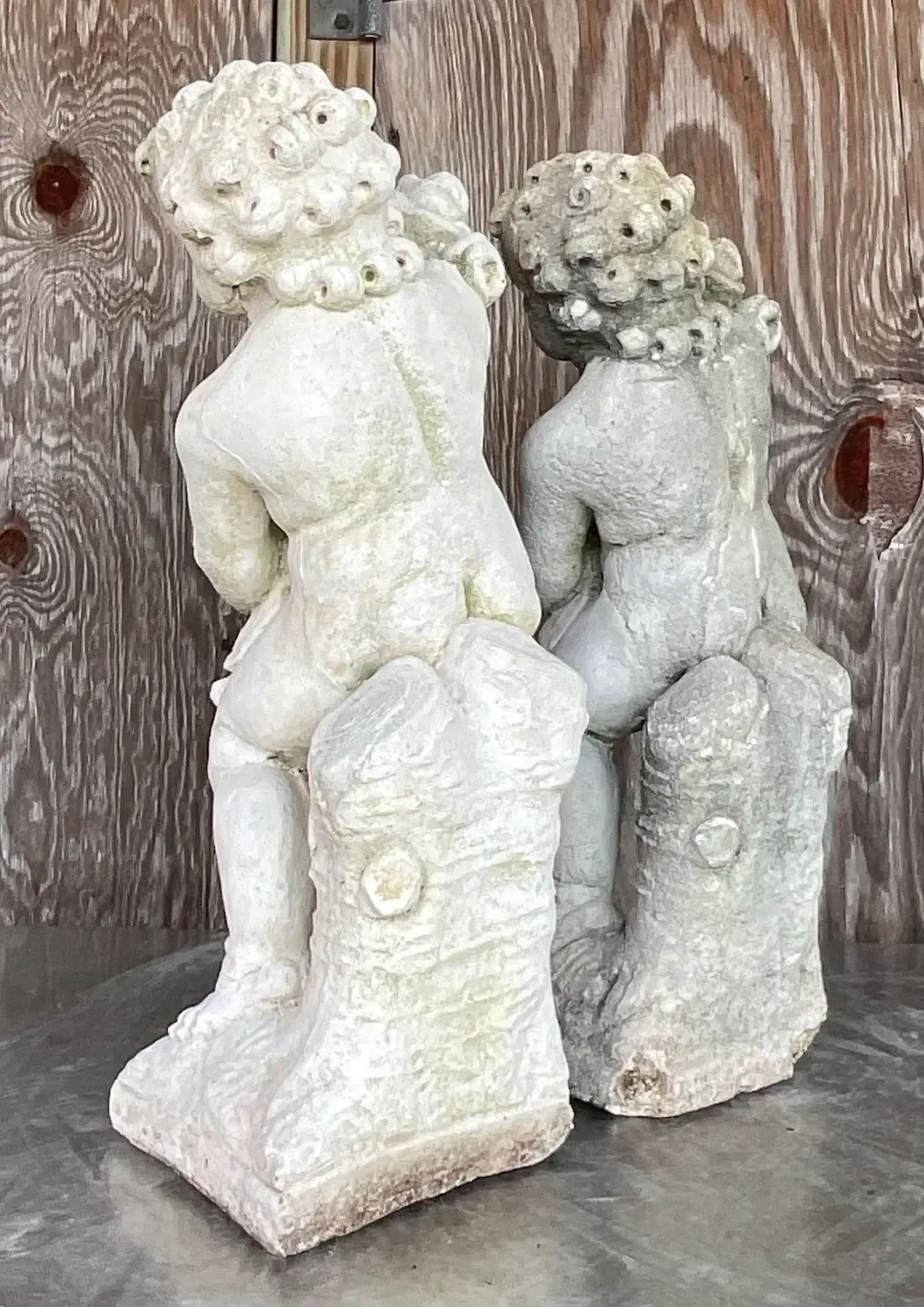 Vintage Cast Concrete Season Statues - a Pair — additional photo 3