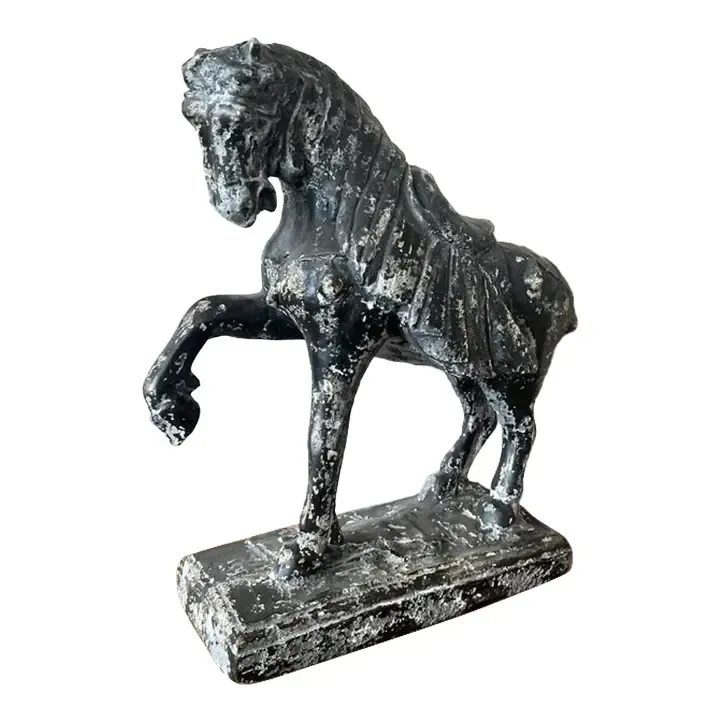 Vintage Cast Concrete Tang Horse