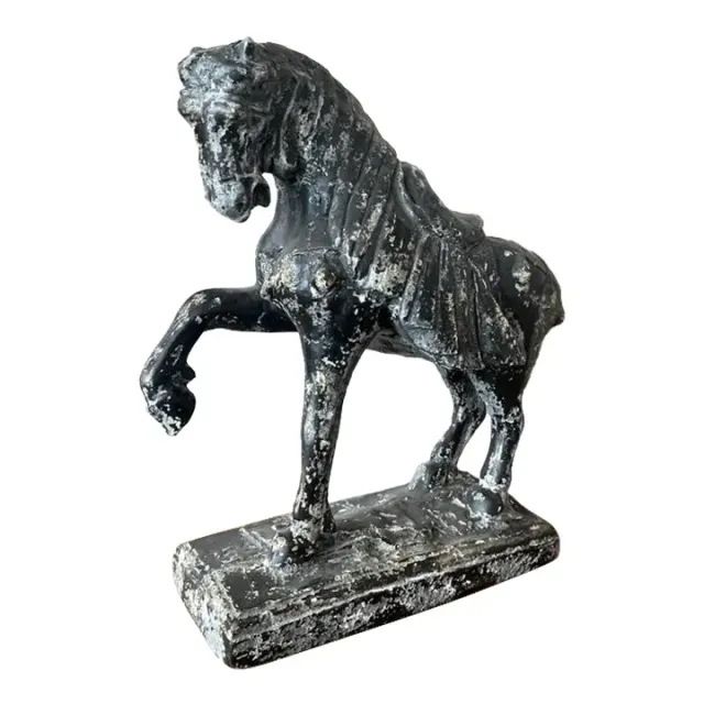 Vintage Cast Concrete Tang Horse — additional photo 1