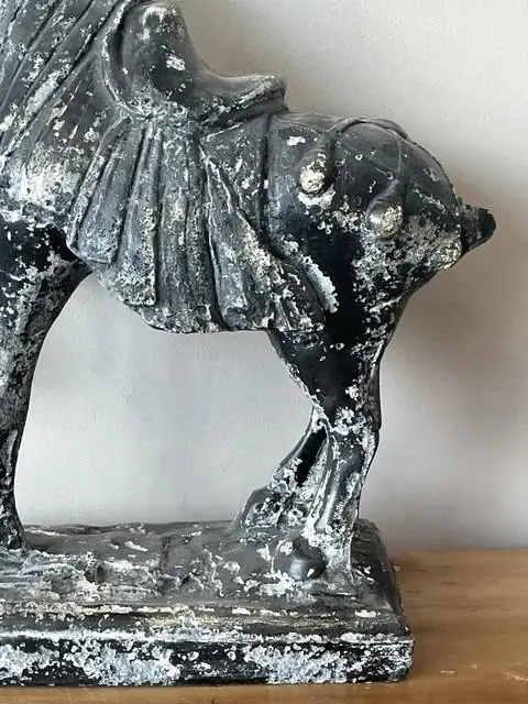 Vintage Cast Concrete Tang Horse — additional photo 3