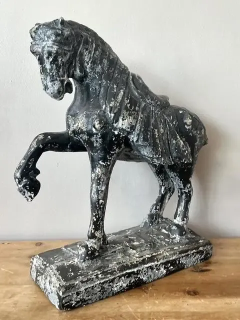 Vintage Cast Concrete Tang Horse — additional photo 4