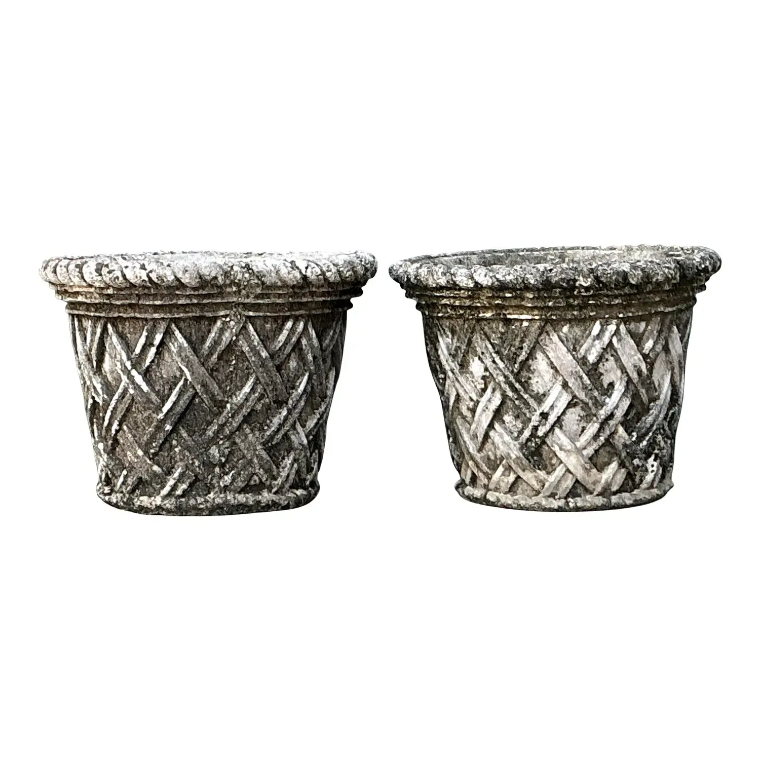 Vintage Cast Concrete Trellis Planters — additional photo 8