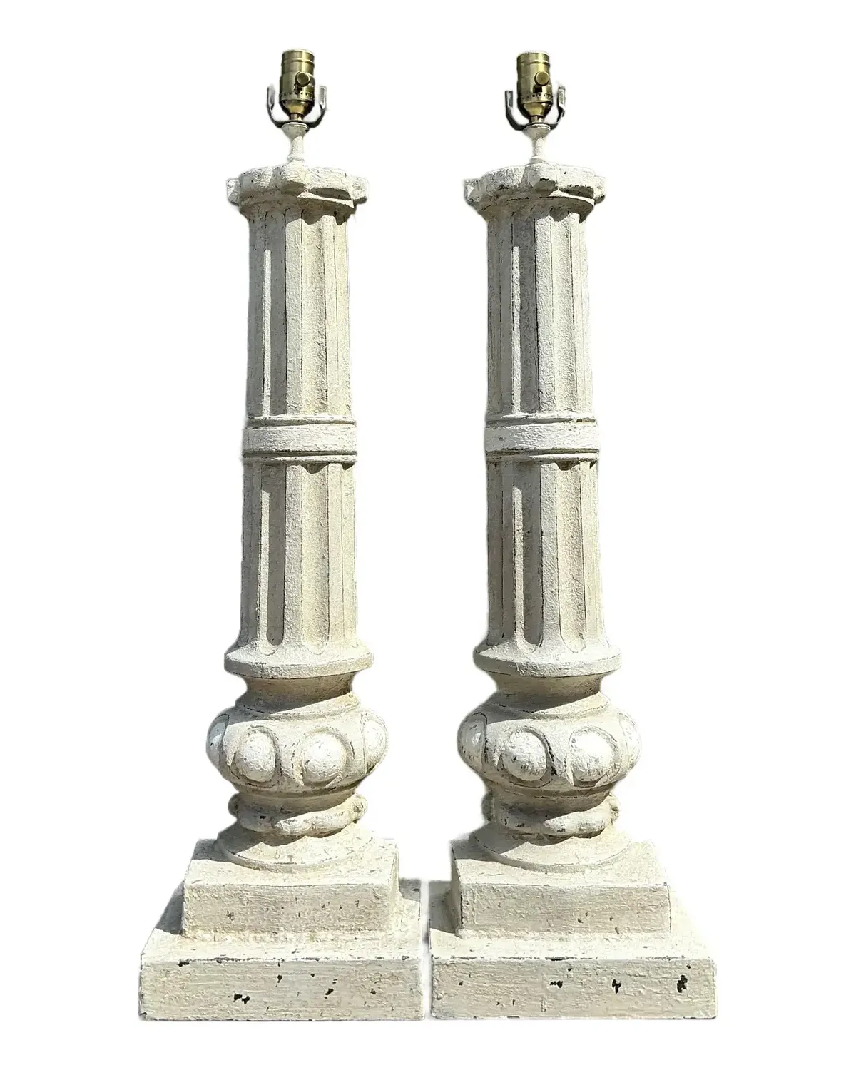 Vintage Cast Iron Column Lamps - A Pair