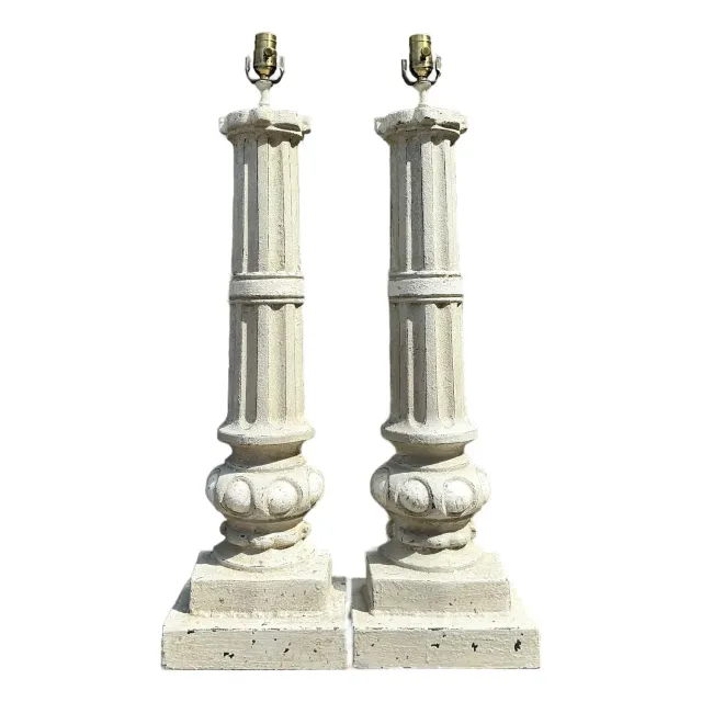 Vintage Cast Iron Column Lamps - A Pair — additional photo 1