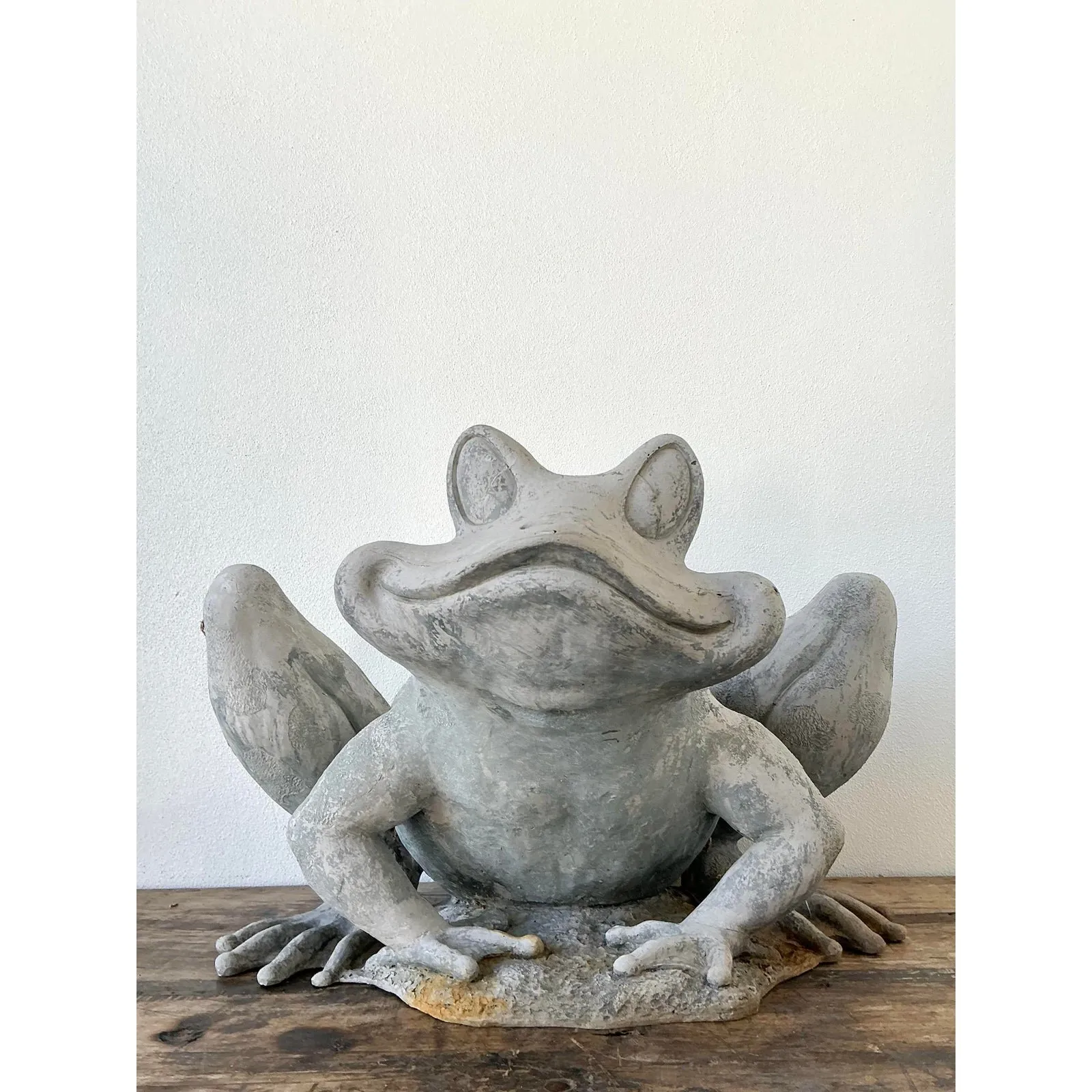 Vintage Cast Resin Frog Planter — additional photo 2