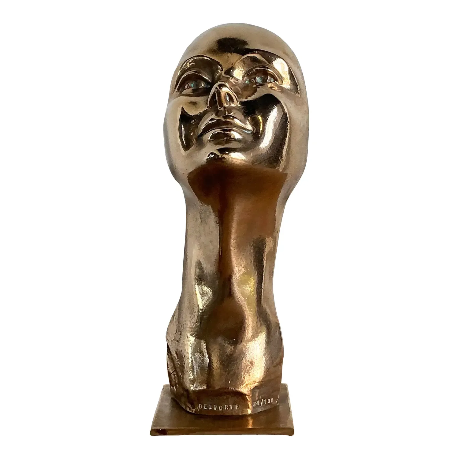 Vintage Charles Delporte Polished Bronze Bust Signed and Numbered — additional photo 1