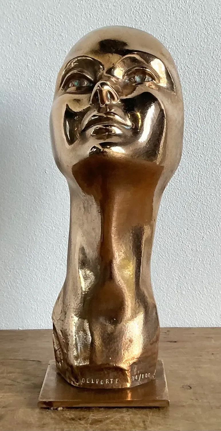 Vintage Charles Delporte Polished Bronze Bust Signed and Numbered — additional photo 2