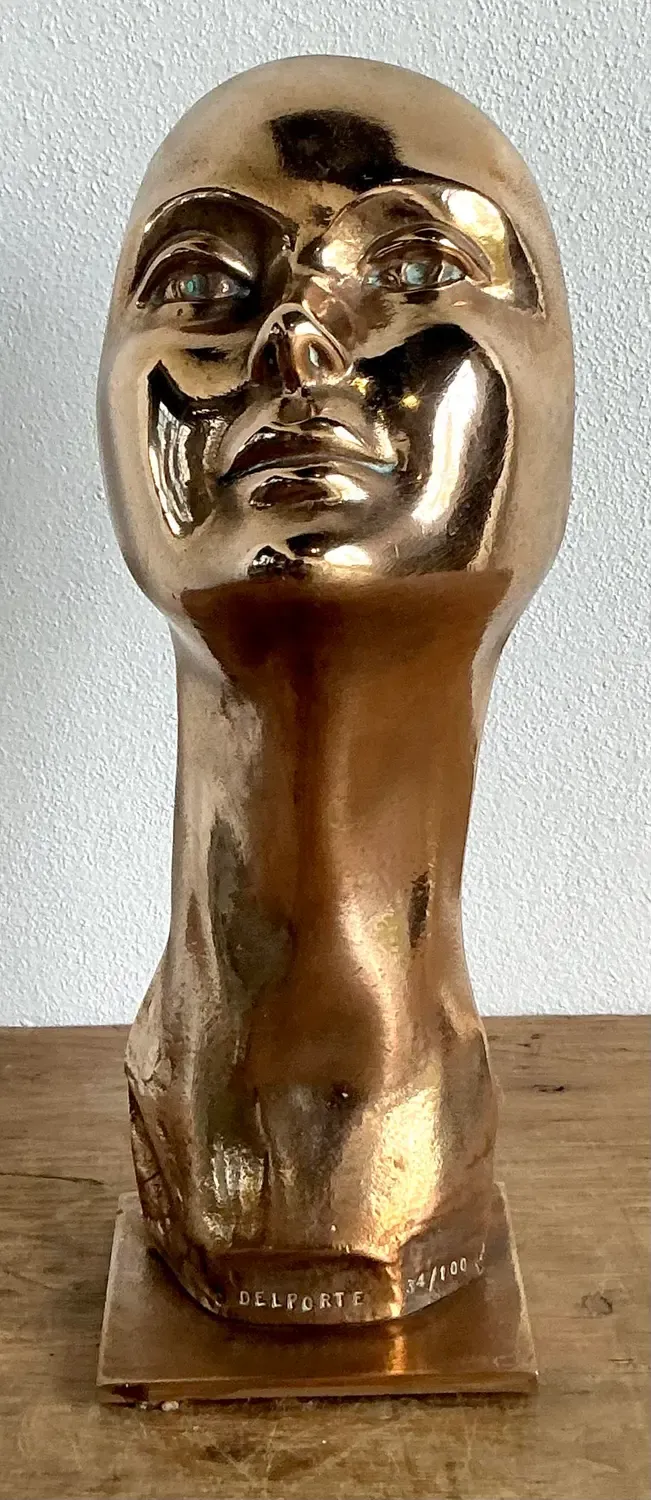 Vintage Charles Delporte Polished Bronze Bust Signed and Numbered — additional photo 5