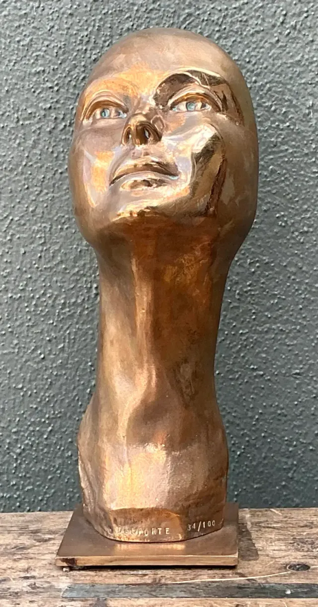 Vintage Charles Delporte Polished Bronze Bust Signed and Numbered — additional photo 7