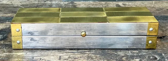 Vintage Checkerboard Brass Box — additional photo 6