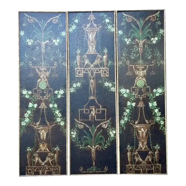 Vintage Chelsea House Floral Monkey Panel - Set of 3