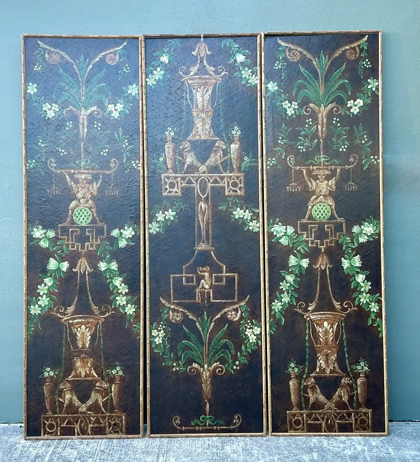 Vintage Chelsea House Floral Monkey Panel - Set of 3 — additional photo 8