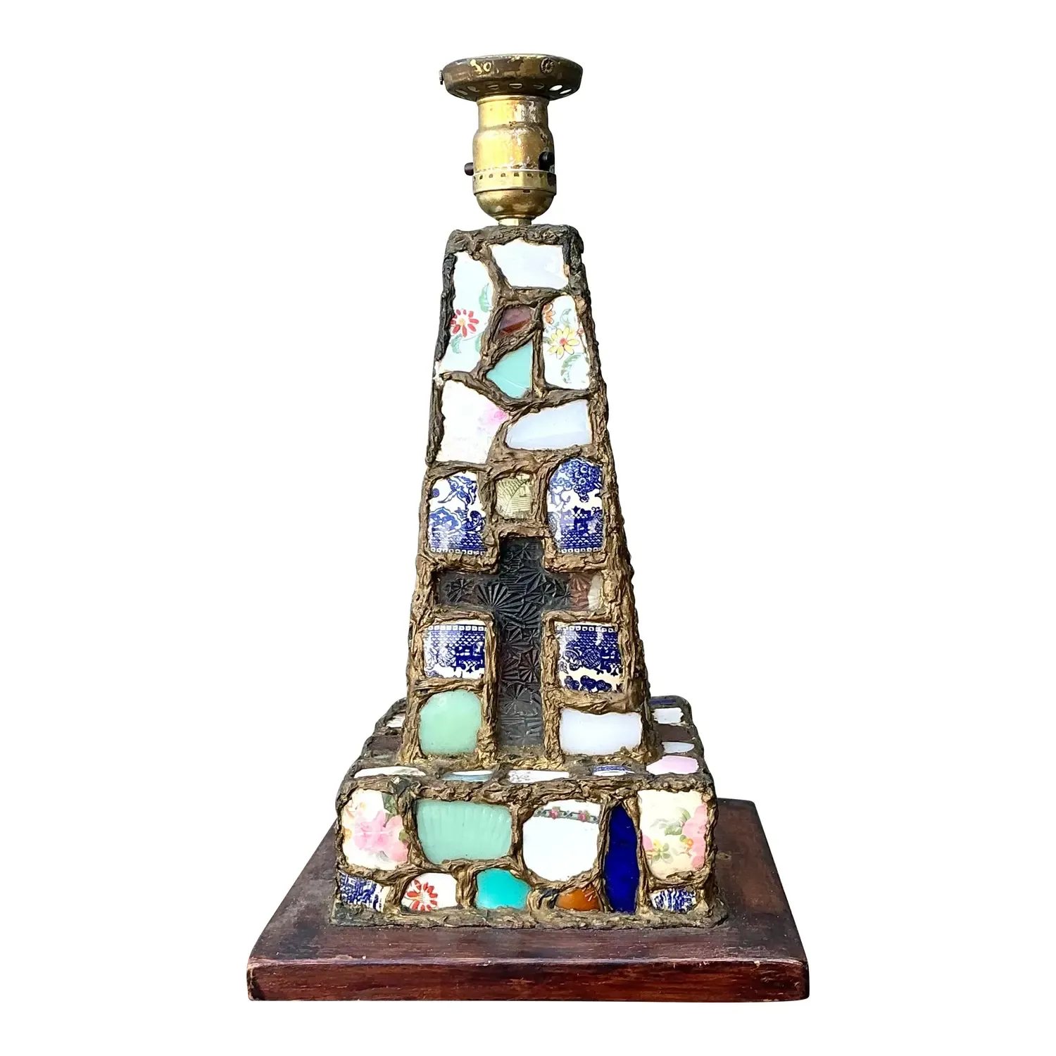 Vintage China Mosaic Lamp — additional photo 1