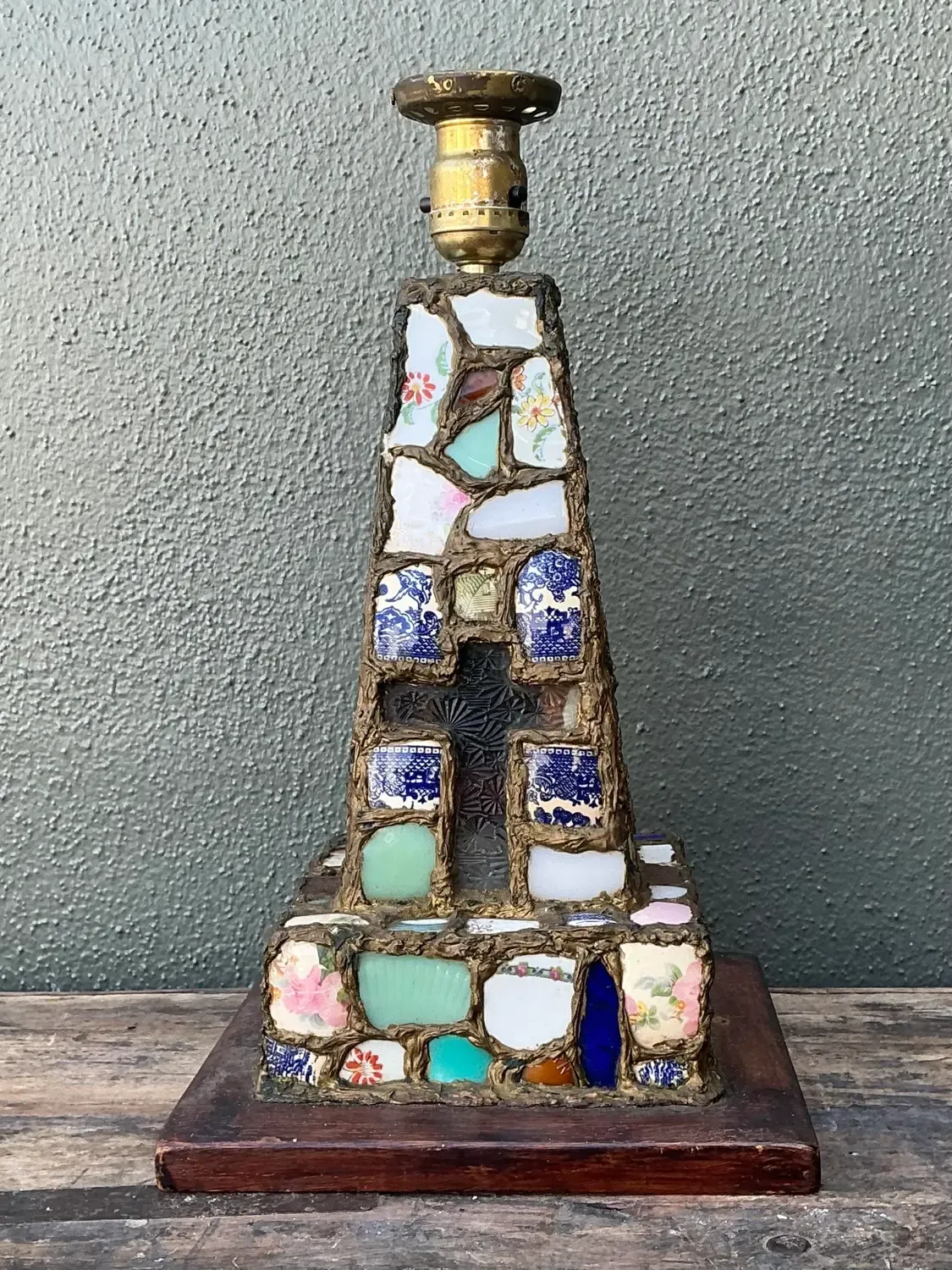 Vintage China Mosaic Lamp — additional photo 2