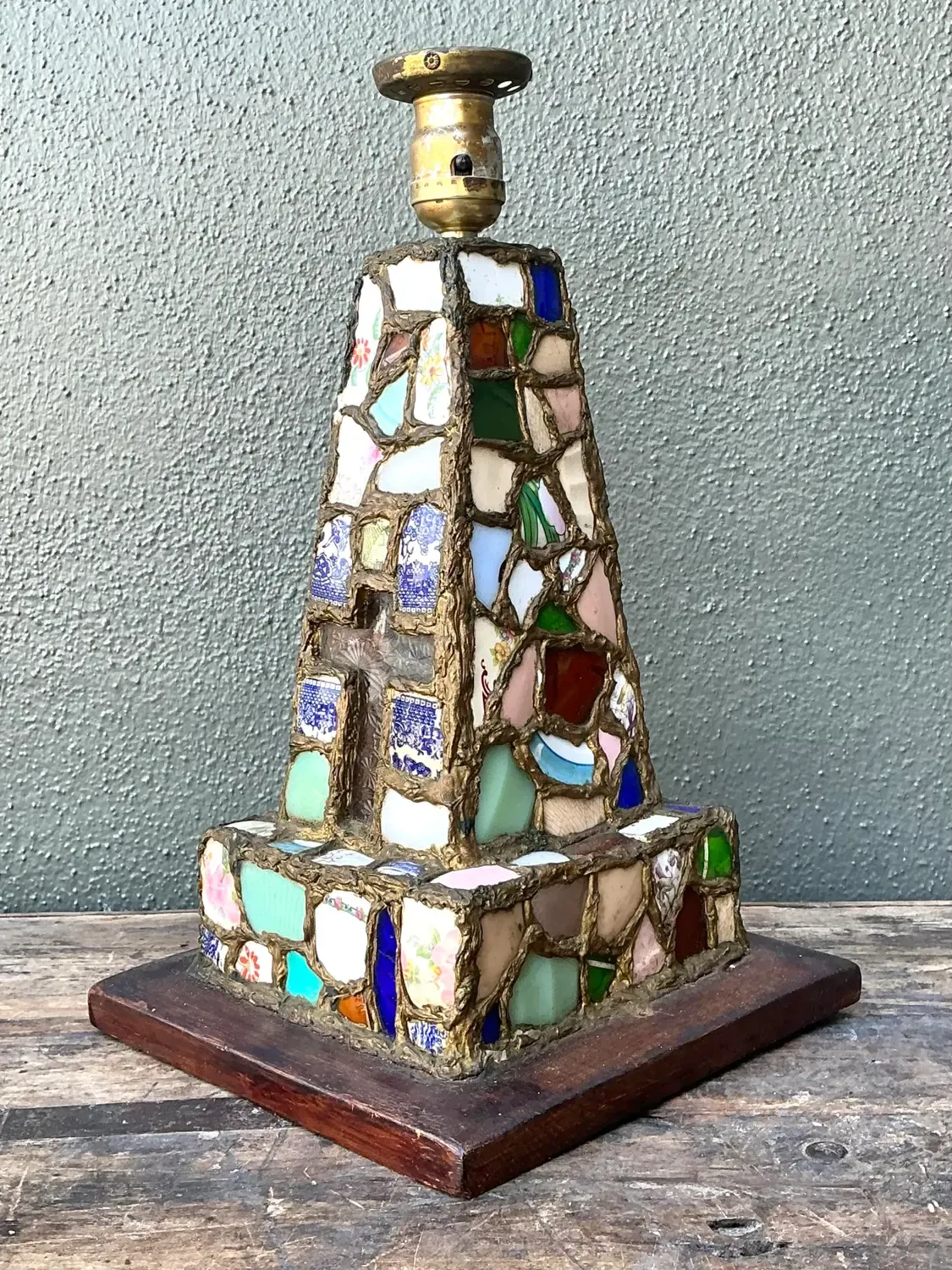 Vintage China Mosaic Lamp — additional photo 4