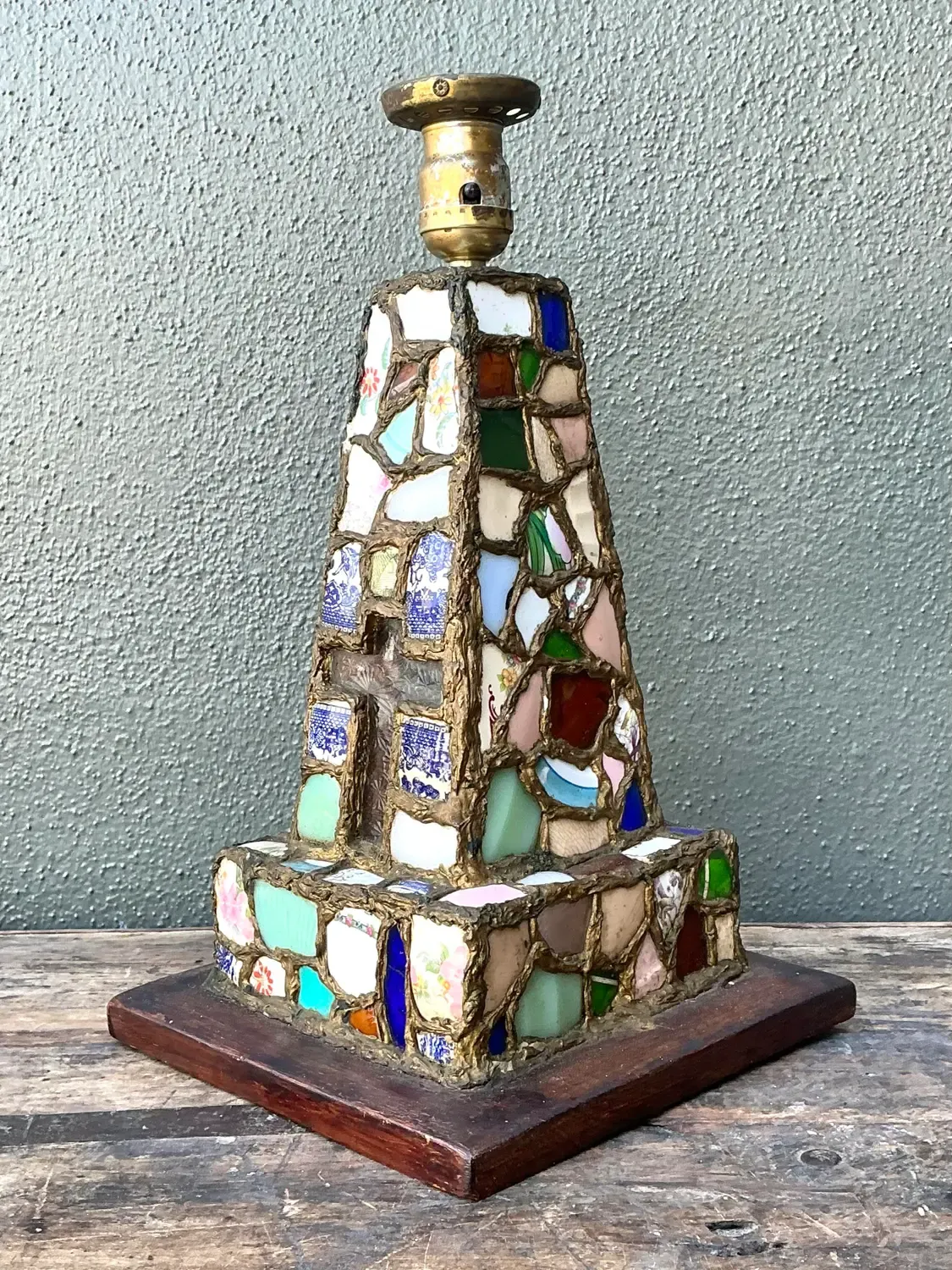 Vintage China Mosaic Lamp — additional photo 5