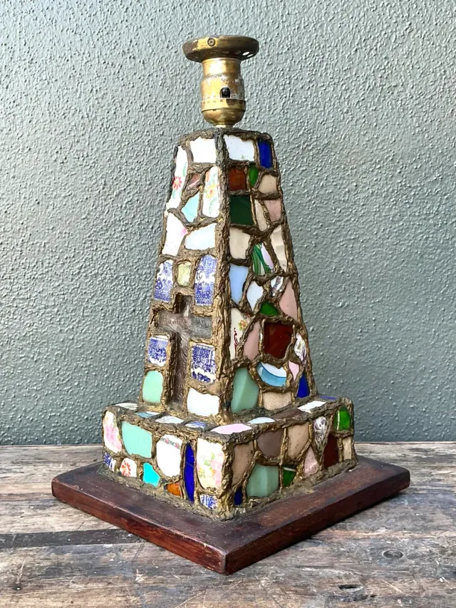 Vintage China Mosaic Lamp — additional photo 5