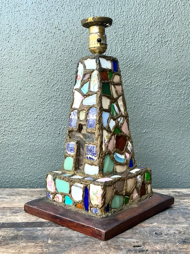 Vintage China Mosaic Lamp — additional photo 6