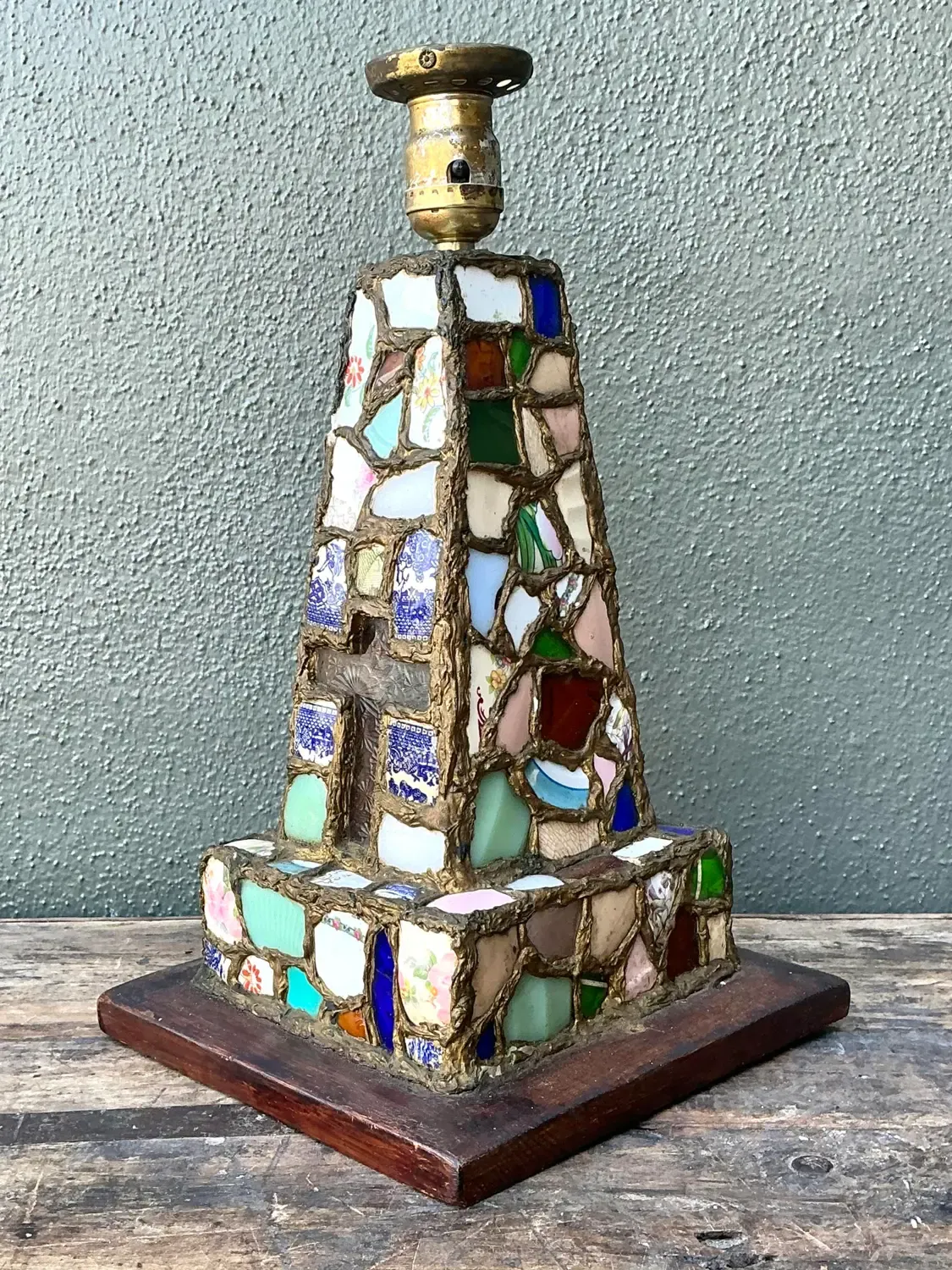 Vintage China Mosaic Lamp — additional photo 7
