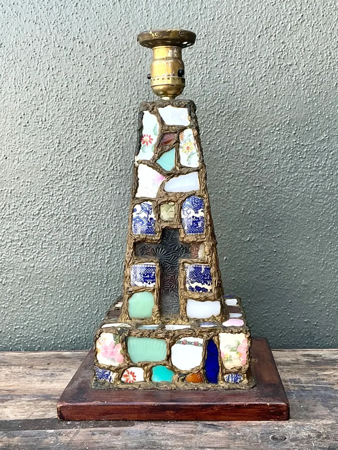 Vintage China Mosaic Lamp — additional photo 8