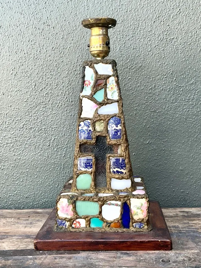 Vintage China Mosaic Lamp — additional photo 8
