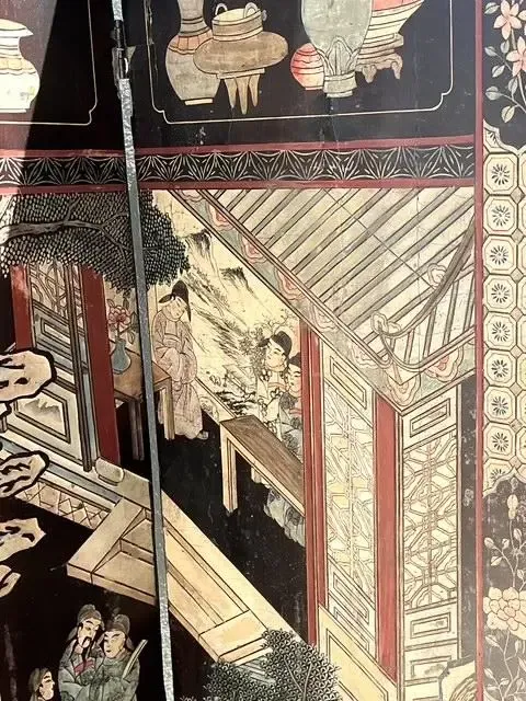 Vintage Chinoiserie Four Panel Folding Screen — additional photo 6