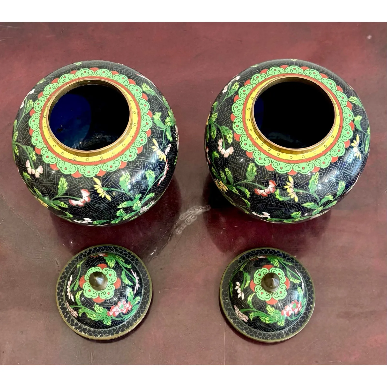 Vintage Cloisonné Ginger Jars - Set of 2 — additional photo 3