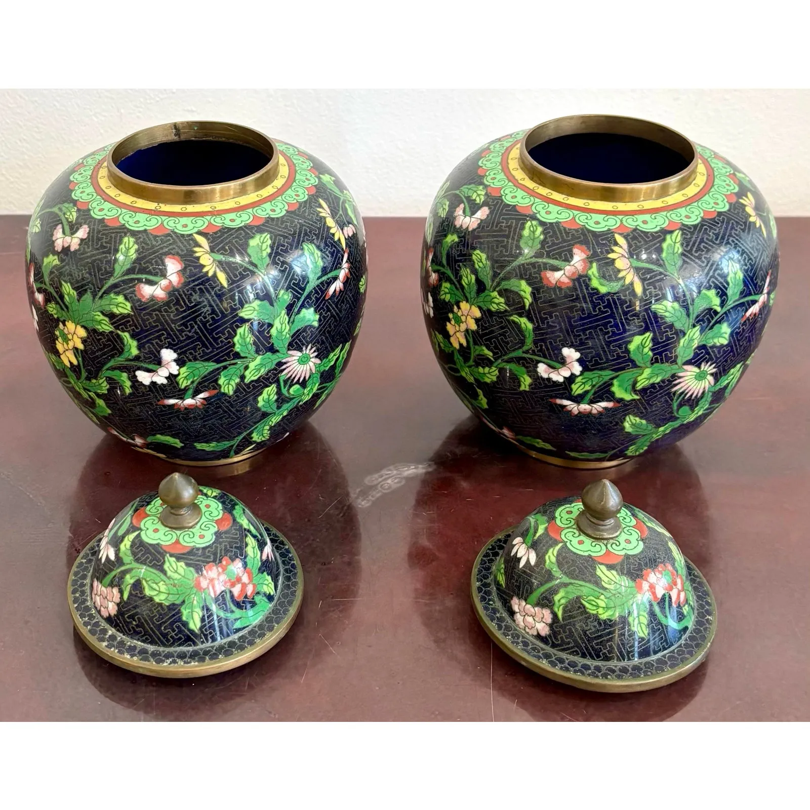 Vintage Cloisonné Ginger Jars - Set of 2 — additional photo 4