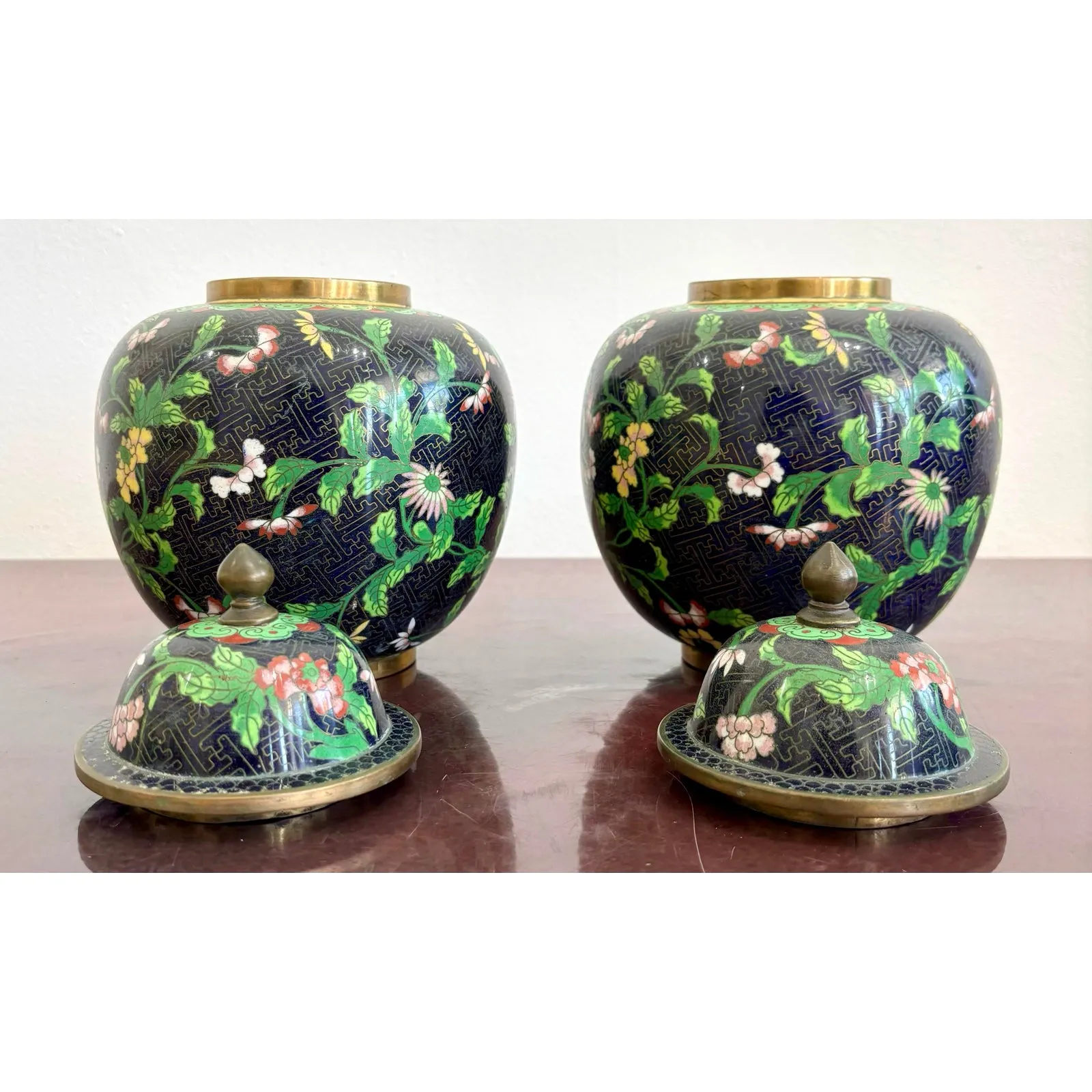 Vintage Cloisonné Ginger Jars - Set of 2 — additional photo 6