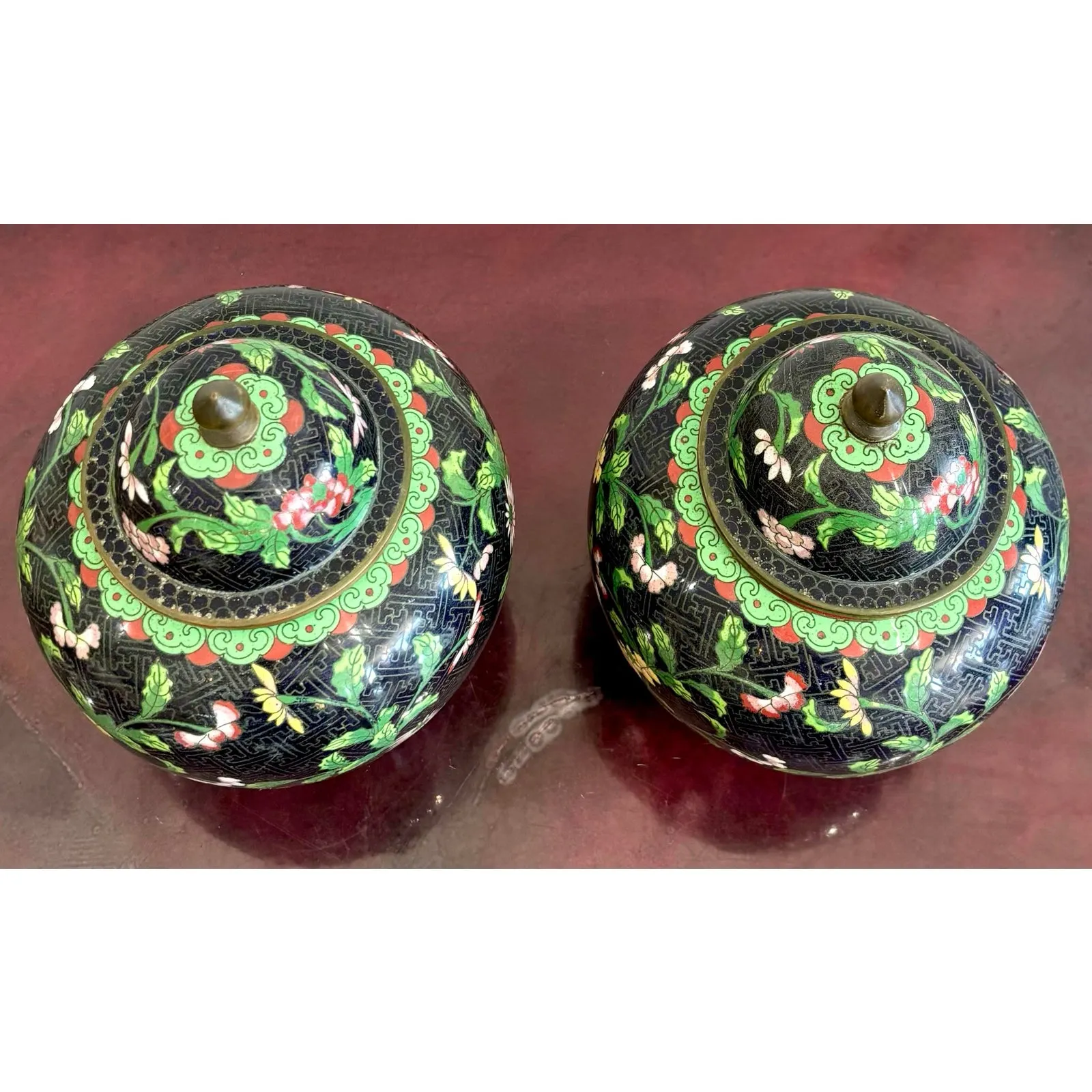 Vintage Cloisonné Ginger Jars - Set of 2 — additional photo 7