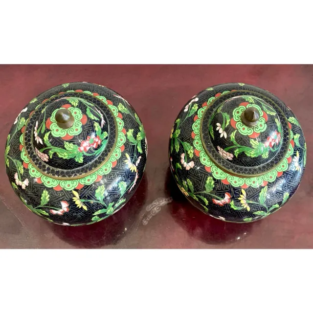 Vintage Cloisonné Ginger Jars - Set of 2 — additional photo 7