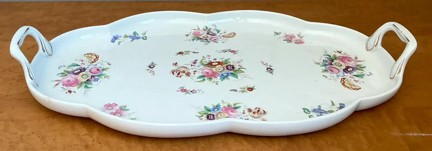 Vintage Coalport Glazed Ceramic Floral Tray — additional photo 2