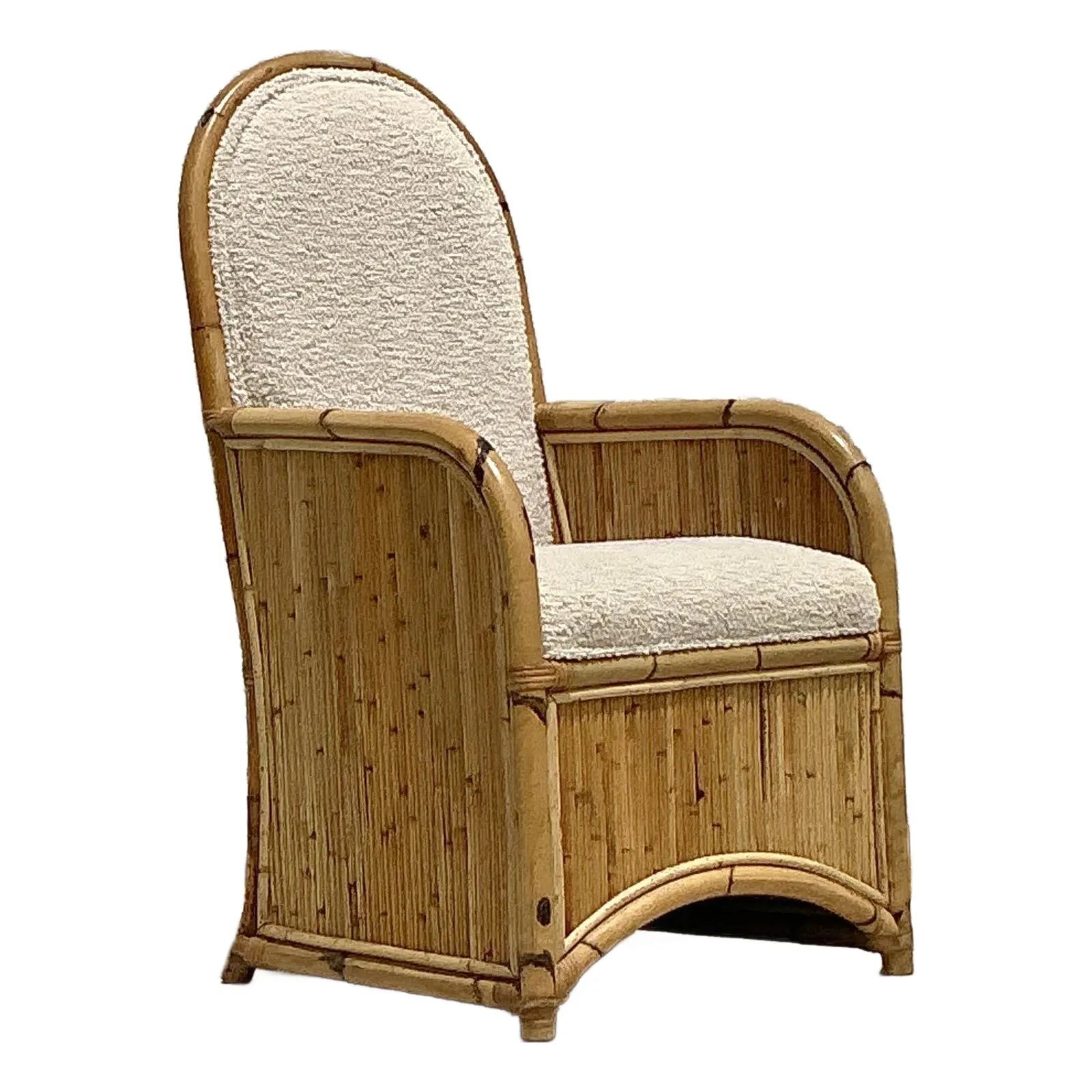 Vintage Coastal 1978 Henry Olko Arched Rattan Chair — additional photo 1