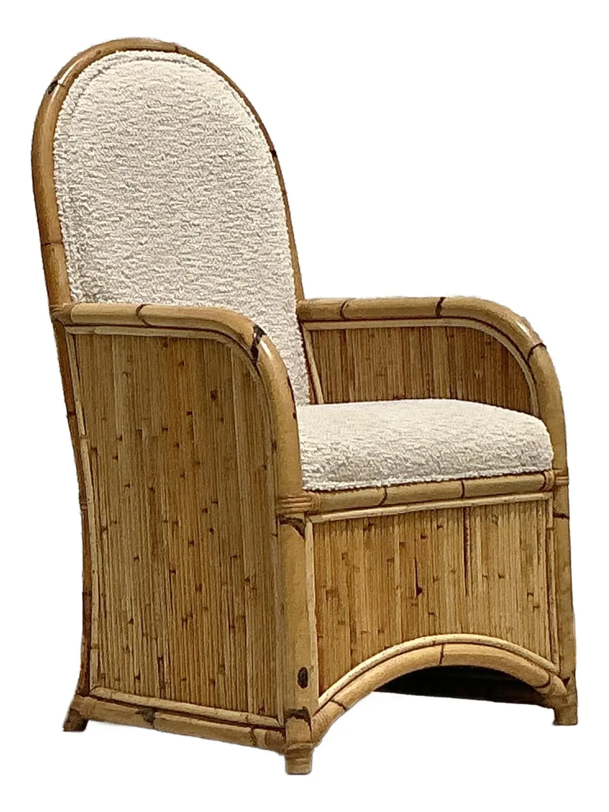 Vintage Coastal 1978 Henry Olko Arched Rattan Chair - Detail view